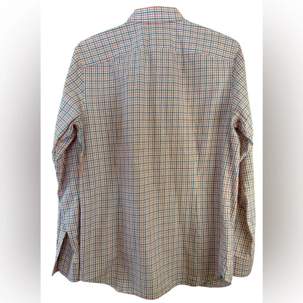 Banana Republic Men’s Orange/Blue/Red Plaid Shirt Size L